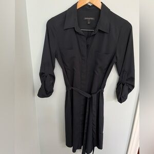 Banana Republic Navy Long Sleeve Utility Shirt Dress Size 2 EUC
